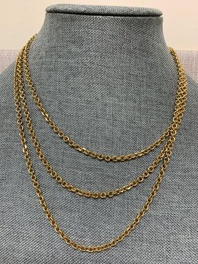 MONET Vintage Gold Plated 56” Long Single Chain Necklace